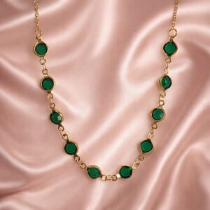 Choker Folheada Pontos Coloridos