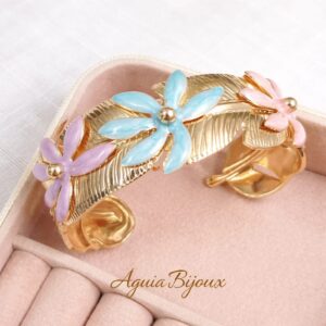 Bracelete Floral Dourado